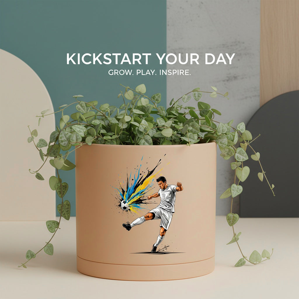 Modern Art Planter Pots with Drainage & Saucer 6-Inch – Custom Trendy Designs