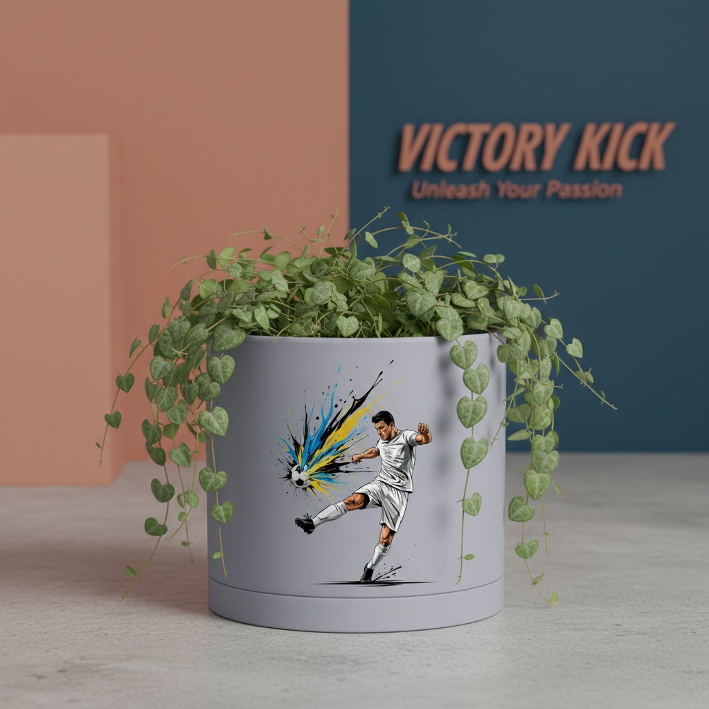 Modern Art Planter Pots with Drainage & Saucer 6-Inch – Custom Trendy Designs