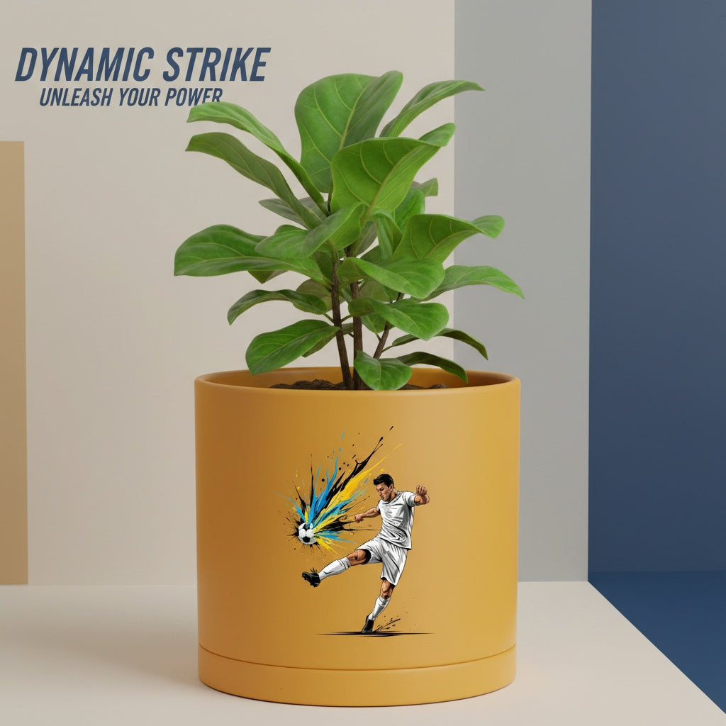 Modern Art Planter Pots with Drainage & Saucer 6-Inch – Custom Trendy Designs