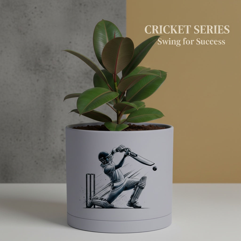 Modern Art Planter Pots with Drainage & Saucer 6-Inch – Custom Trendy Designs