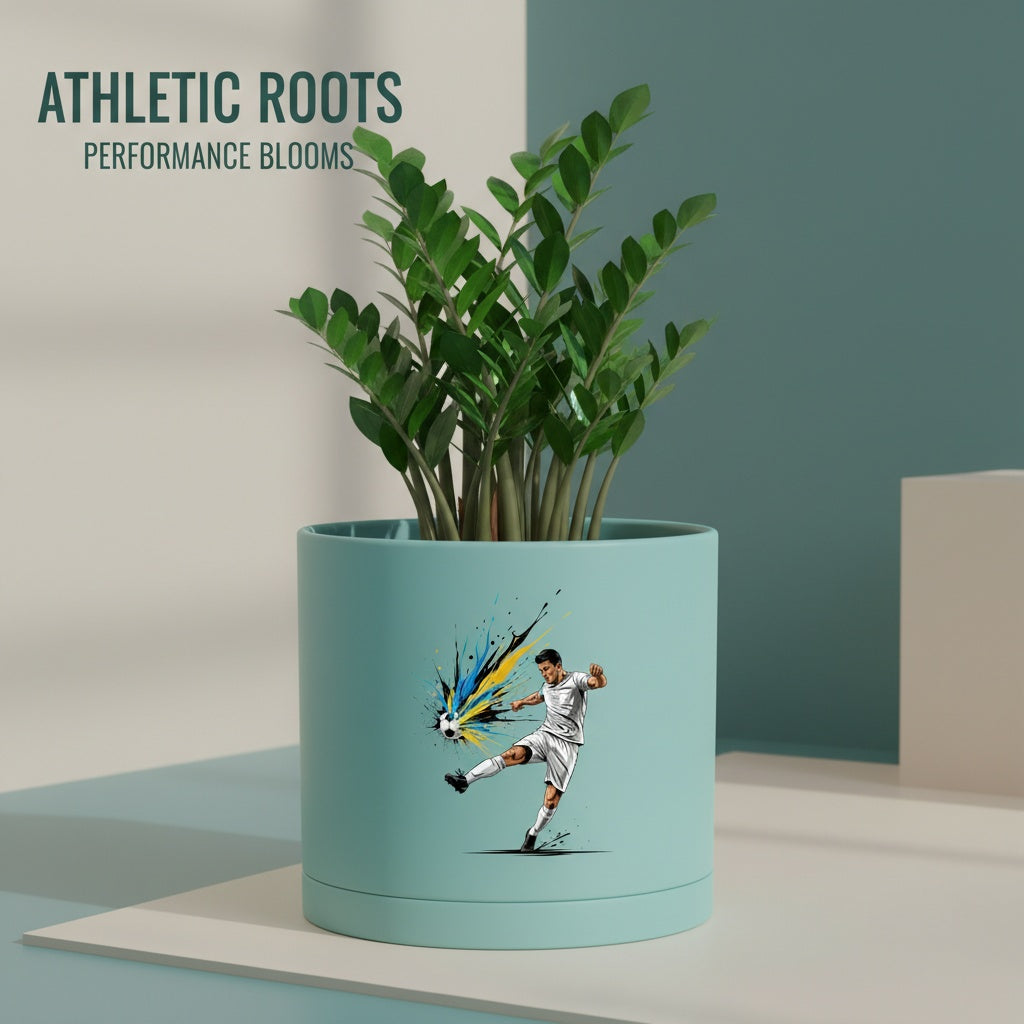 Modern Art Planter Pots with Drainage & Saucer 6-Inch – Custom Trendy Designs