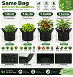 Heavy Duty Nonwoven Fabric Grow Bags with Handles – Pack of 2