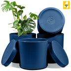 6-Inch Plastic Planter Pots – Cylindrical Stylish, Durable & Plant-Friendly with Drainage & Seamless Saucers