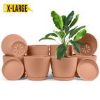 Extra Large Plant Pots for Indoor/Outdoor Use with Drainage. Available in Multi-Packs and Six Vibrant Colors