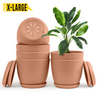 Extra Large Plant Pots for Indoor/Outdoor Use with Drainage. Available in Multi-Packs and Six Vibrant Colors