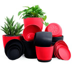 Fast Forward: Premium Set of 10 Indoor Plant Pots with Drainage Decorative Plastic Planters for Indoor