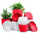 Fast Forward: Premium Set of 10 Indoor Plant Pots with Drainage Decorative Plastic Planters for Indoor