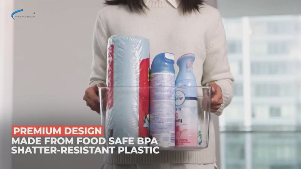 Fast Forward Organizer Bins Clear Pack of 2 - Streamline Your Pantry and Fridge Organization