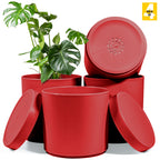 6-Inch Plastic Planter Pots – Cylindrical Stylish, Durable & Plant-Friendly with Drainage & Seamless Saucers