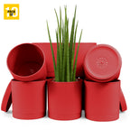 6-Inch Plastic Planter Pots – Cylindrical Stylish, Durable & Plant-Friendly with Drainage & Seamless Saucers