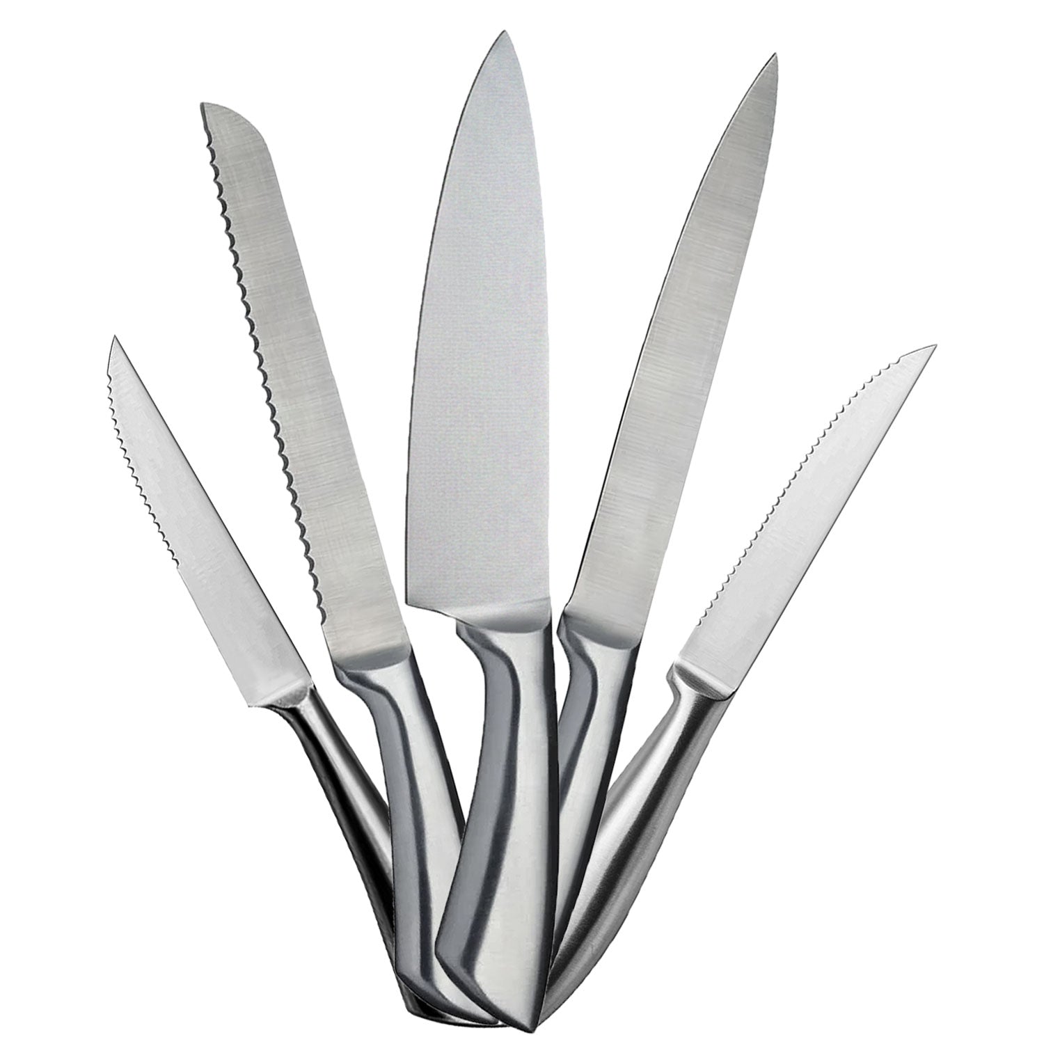 Stainless Steel Chef's Knife Set — 5-Piece Professional Kitchen Knives Fast Forward