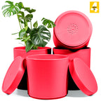 6-Inch Plastic Planter Pots – Cylindrical Stylish, Durable & Plant-Friendly with Drainage & Seamless Saucers
