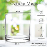 3.7-Inch Clear Plastic Acrylic Cylinder Vases - Versatile Centerpieces for Home, Weddings & Parties