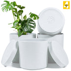 6-Inch Plastic Planter Pots – Cylindrical Stylish, Durable & Plant-Friendly with Drainage & Seamless Saucers