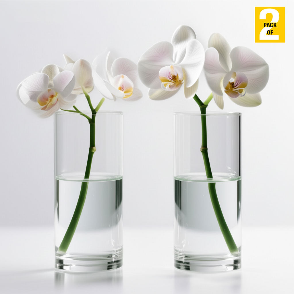 Elegant 6-Inch Plastic Acrylic Cylinder Vases - Clear Centerpieces for Weddings, Parties,Floating Candles & Versatile Home Decor