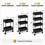 Rolling Utility Storage Organizer Cart | 2, 3 & 4 Tier