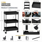 Rolling Utility Storage Organizer Cart | 2, 3 & 4 Tier
