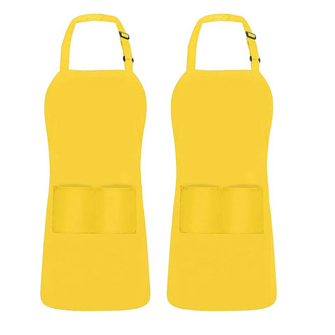 Apron with 2 Pockets Adjustable Bib & Neck Strap with Extra Long Ties Pack of 2 Fast Forward