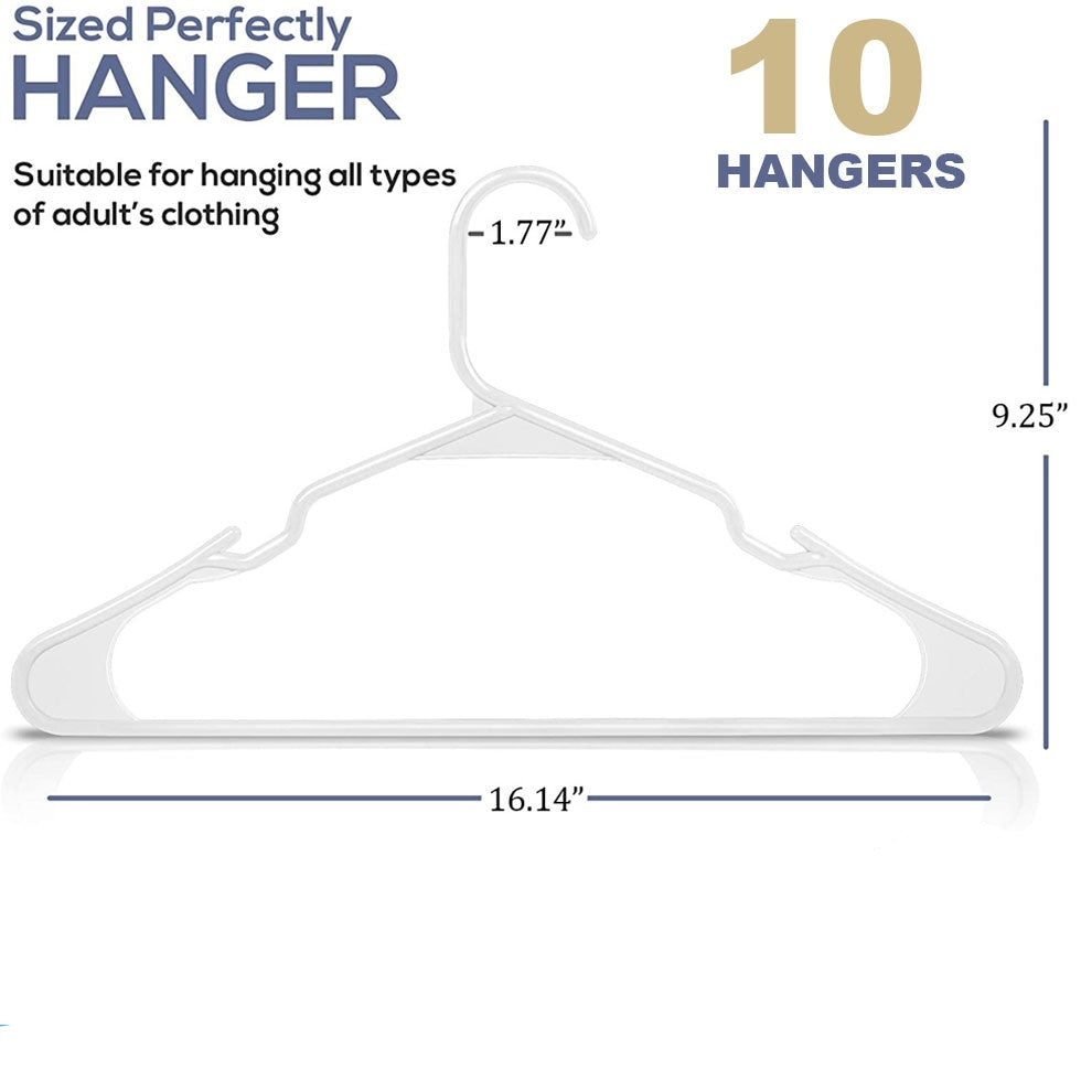 Plastic Hangers for Clothes Space Saving Notched Hangers Pack of 10 Fast Forward