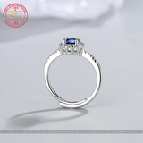Crystal Zircon Sapphr Open Adjustable Size Ring 925 Sterling Silver Jewelicious