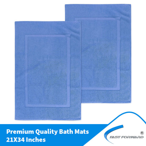 Bath Mats Cotton Banded 100% Ring Spun Cotton Pack of 2 Fast Forward