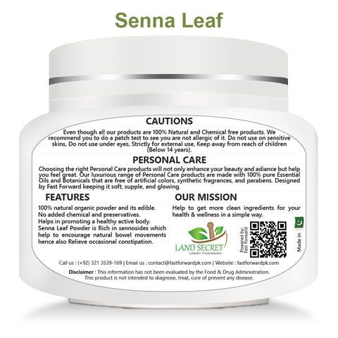 Senna Leaves Powder Natural Herbal Laxative Ayurvedic Herbal Supplement to Support Digestive Function  100 gm Land Secret