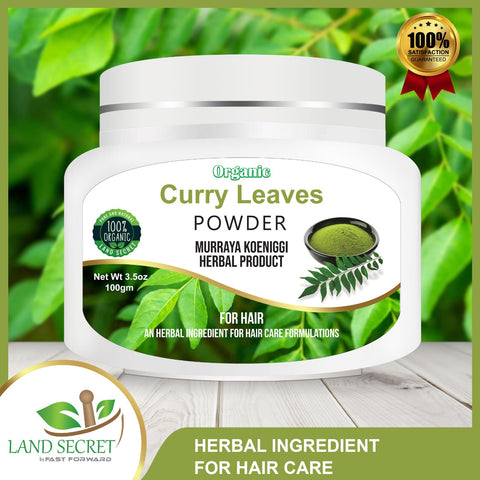 Curry Leaf Powder for hair care formulation- Known to hair growth benefits 100 gm Land Secret