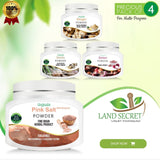 Precious Pack of 04 Natural Benefits Herbs Pink Salt Powder | Ginger Powder | Garlic Powder | Onion Powder 100% Organic each Box 100 gm Land Secret