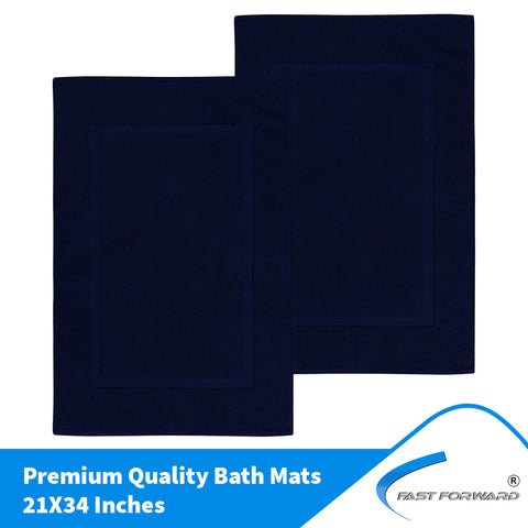 Bath Mats Cotton Banded 100% Ring Spun Cotton Pack of 2 Fast Forward