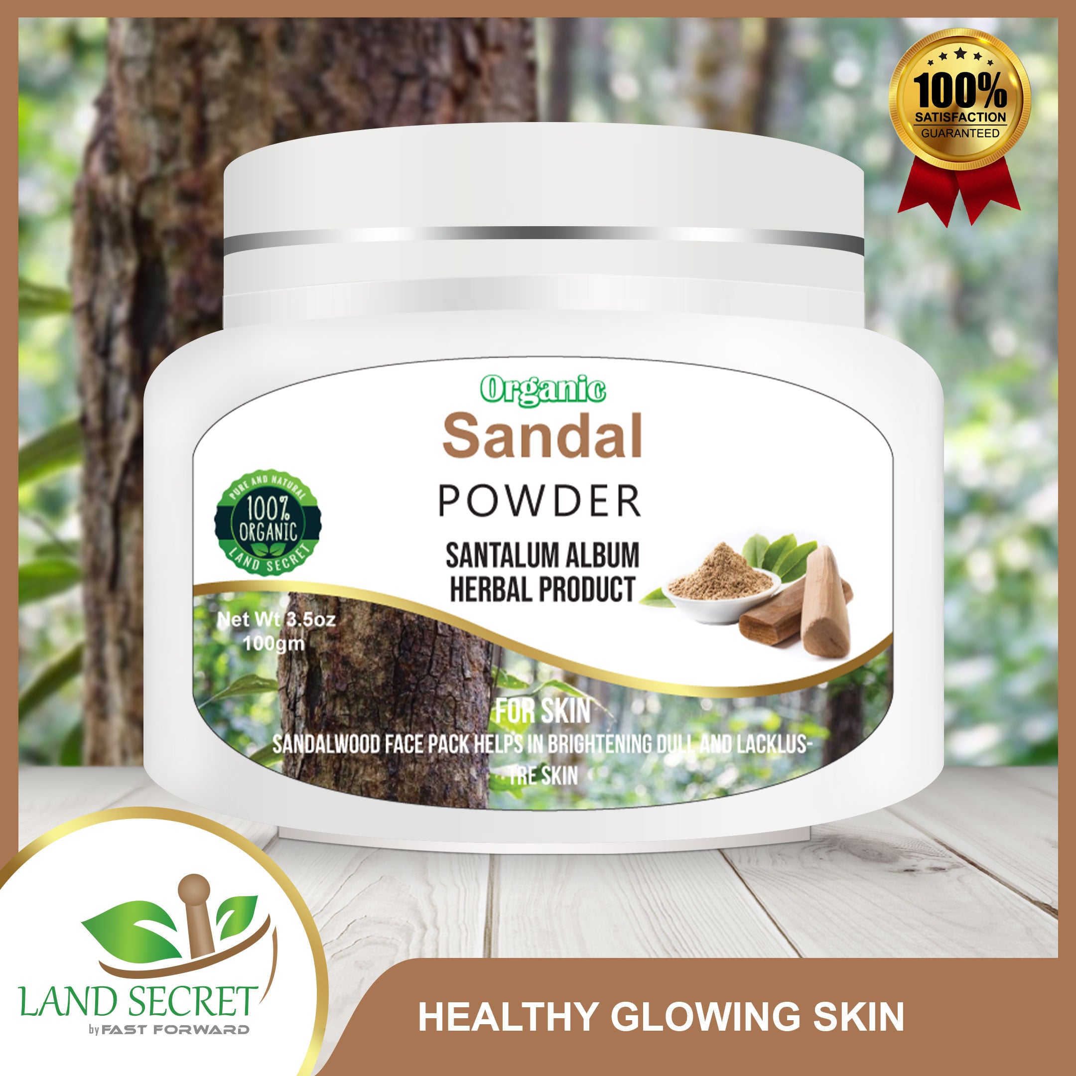 Sandalwood Powder Pure For Face Worship Auspicious Occasions 100gm Land Secret