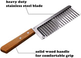 Crinkle Cutter Knife Wavy Chopper Stainless Steel with Wooden Handle Fast Forward