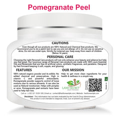 Pomegranate Peel Rich in anti-oxidants and Vitamin C | Skin and Hair Mask  Powder | Promotes Youthful Skin Land Secret