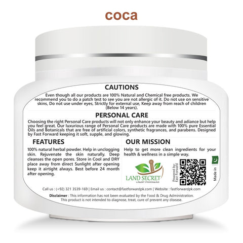 Organic Cacao Powder, Dutch-Process Cocoa Powder, Baking Cocoa Powder, % 100 Natural 100 gm Land Secret