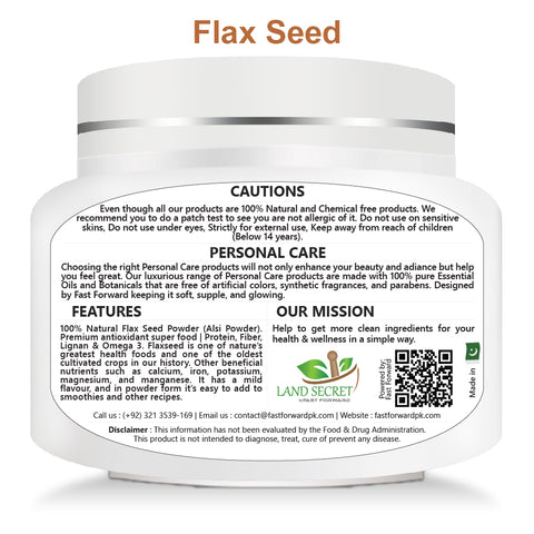 Flax Seeds Powder / Alsi Powder Specially Cold-milled Using Proprietary Technology for Optimal Smoothness and Freshness 100 gm Land Secret