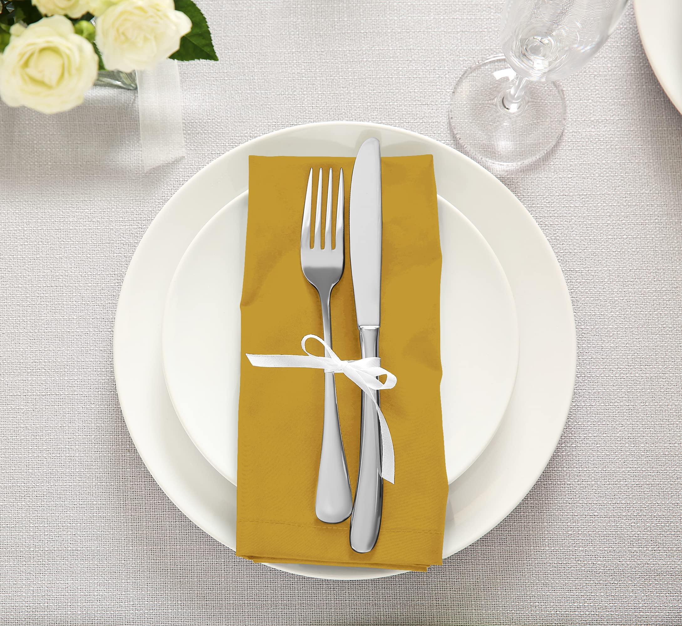 Dinner Napkins 18 by 18 Inches Cotton Blend Soft Durable Napkins Fast Forward