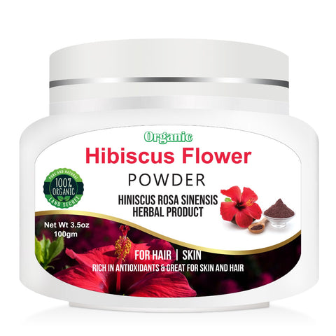 Hibiscus Powder Pure, Natural and Organic for Hair,Skin and Health 100gm Land Secret