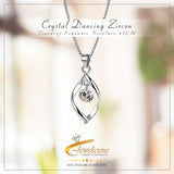 Crystal Zircon Retro Simple Pendant Necklace Long 45cm 925 Sterling Silver Jewelicious