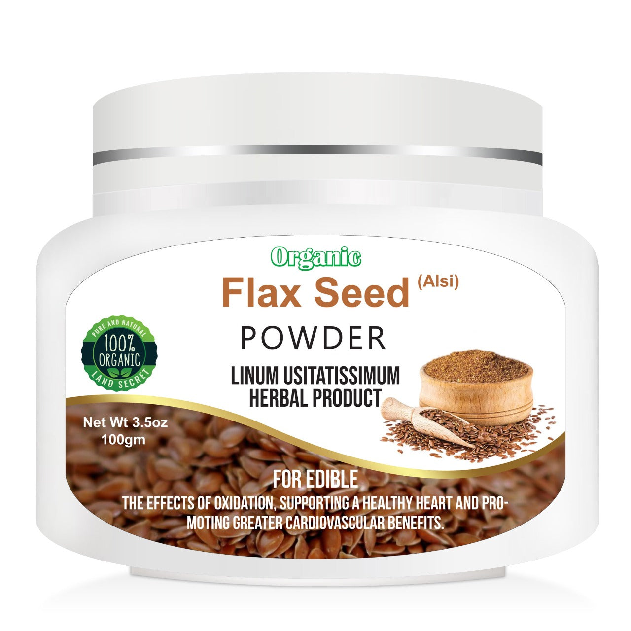 Flax Seeds Powder / Alsi Powder Specially Cold-milled Using Proprietary Technology for Optimal Smoothness and Freshness 100 gm Land Secret