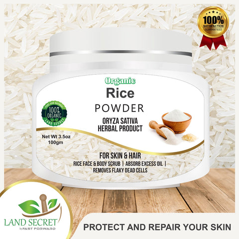 Rice Powder Skin Brighter Whiter Exfoliate Lighten Pigment Blemish Marks 100 gm Land Secret