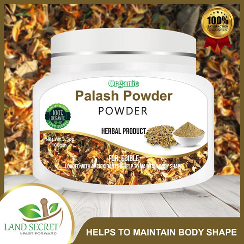 Palash Powder Kamarkas 100 % Organic Help to Reduce Itching n Eczema & Skin Disorders 100 gm Land Secret