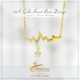 14K Real Gold Fashion Design Signal Fluctuation Shape Necklace Jewelicious