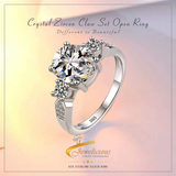 Crystal Zircon Ring Size Adjustable 925 Sterling Silver Jewelicious
