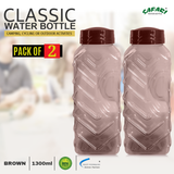 Classic Plastic Water Bottles with Lids - Durable and Premium 1300 ml Perfect for Indoor, Outdoor, and Parties Use BPA Free Pack of 2