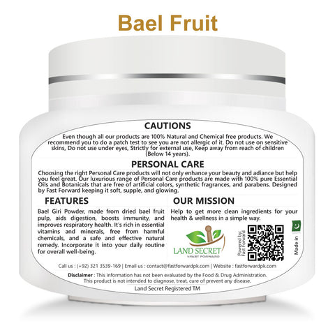 Bael Fruit Powder - Natural and Nutritious Dietary Supplement for Digestive Health 100g Land Secret