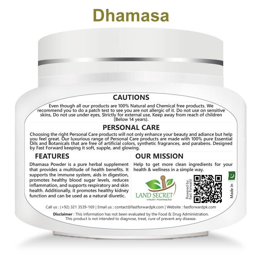 Dhamasa Powder - 100% Pure Fagonia Cretica Herbal Supplement for Optimal Health and Wellness Land Secret