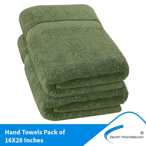 Extra Large Hand Towels 100% Cotton 16 X 28 inches Pack of 2 Fast Forward