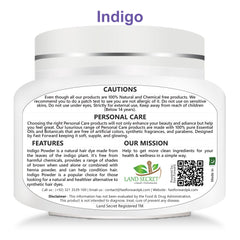 Pure Indigo Powder - Natural Hair Dye for Vibrant and Long-Lasting Color 100g | Land Secret
