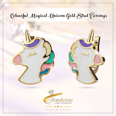Jewelicious - Silver Plated Unicorn Horse Head Earrings
