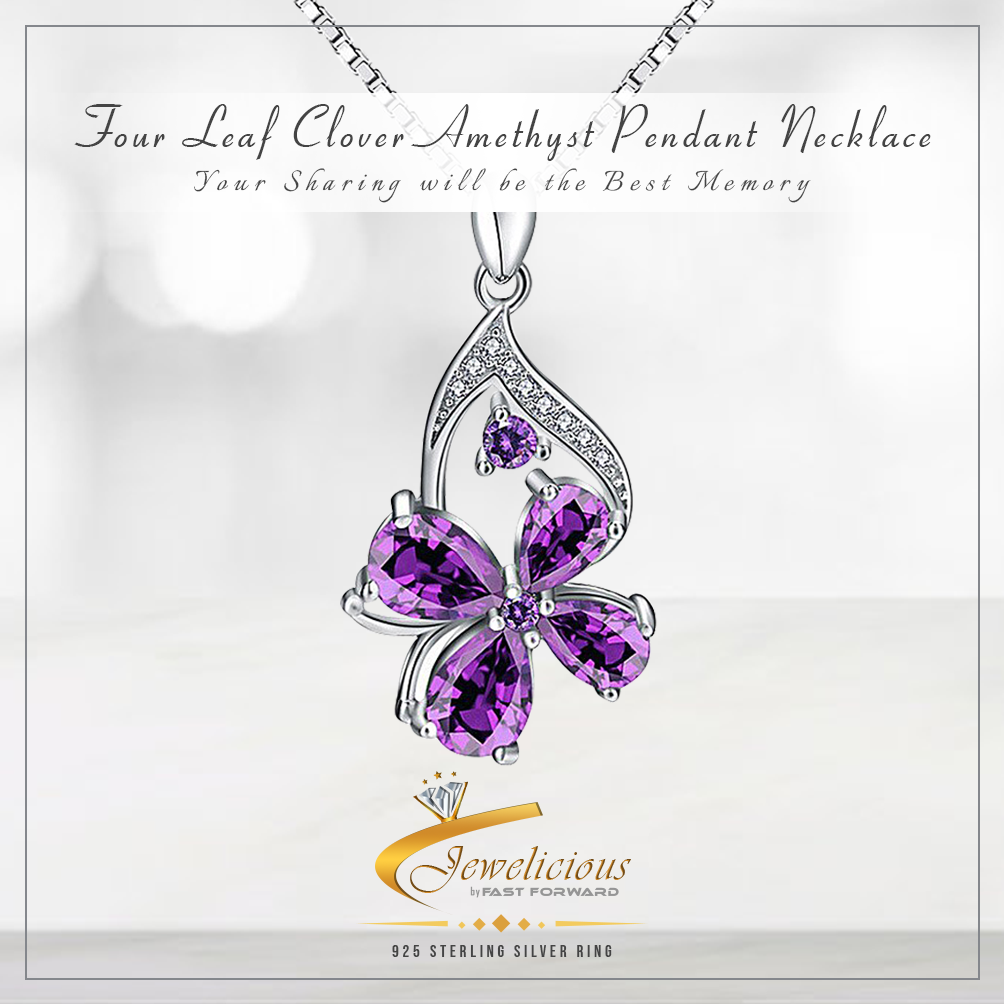 Jewelicious 925 Sterling Silver Purple Amethyst Pendant for Women Jewelicious