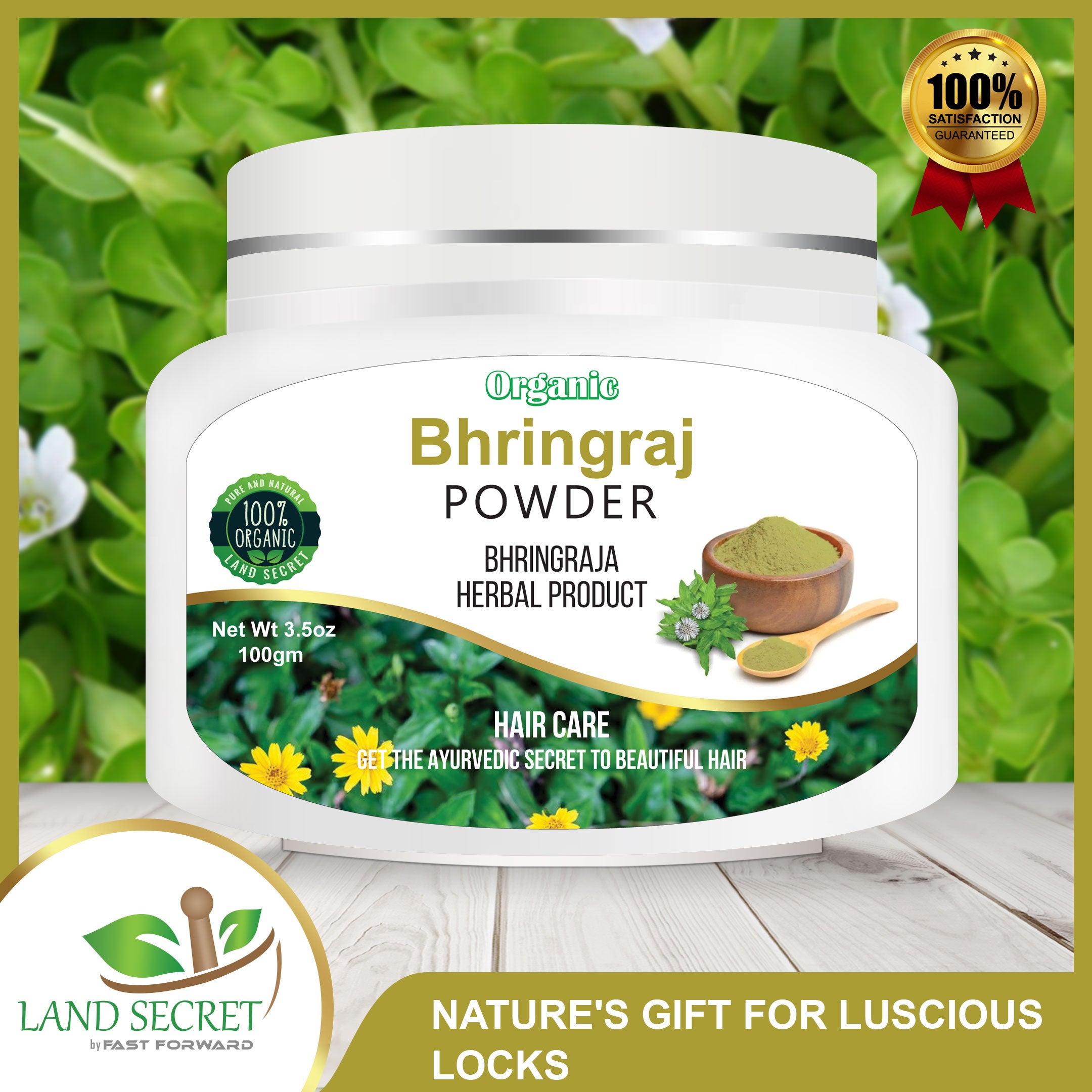 Land Secrets Bhringraj Powder: Natural Solution for Strong and Healthy Hair
